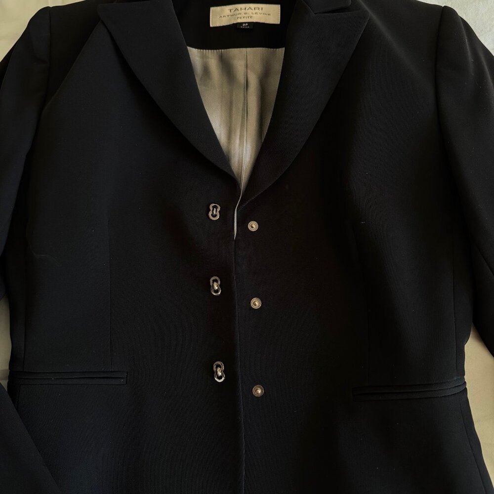 Tahari black skirt suite, size 2P